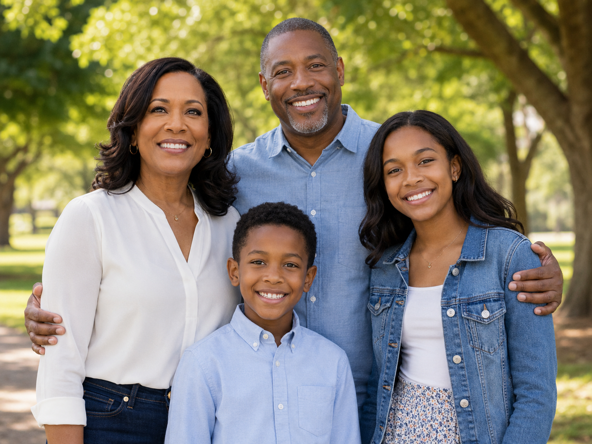 Renee Caldwell with community members in the 9th District