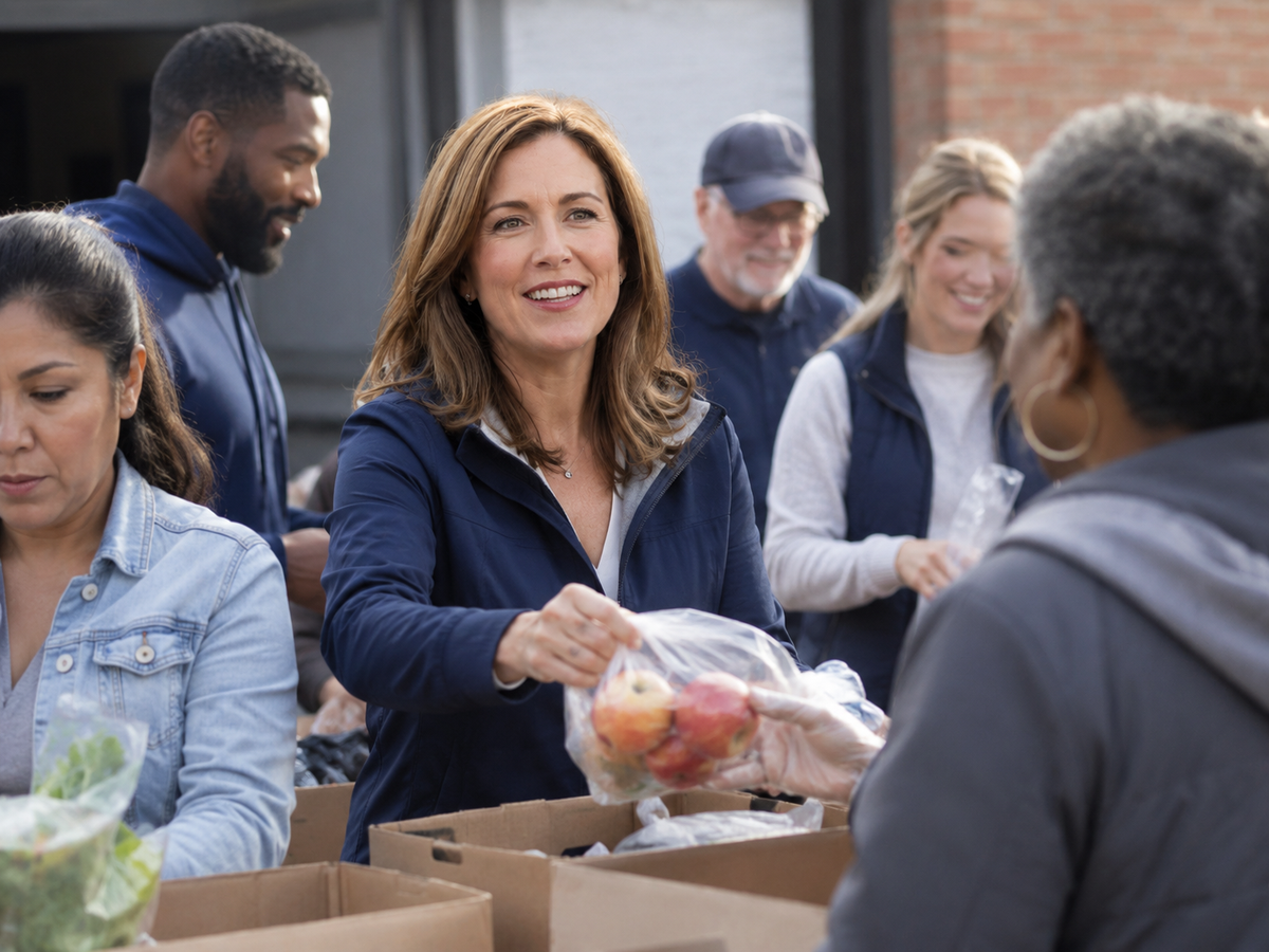 Sarah Whitfield with community members in the 9th District